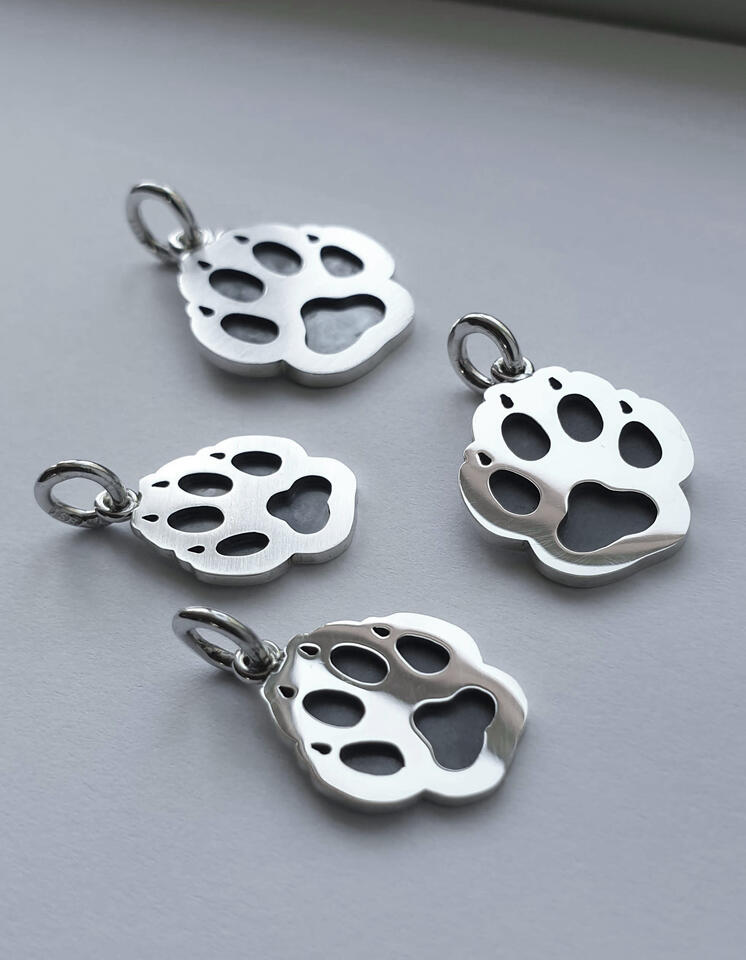 925 silver, oxidized prints