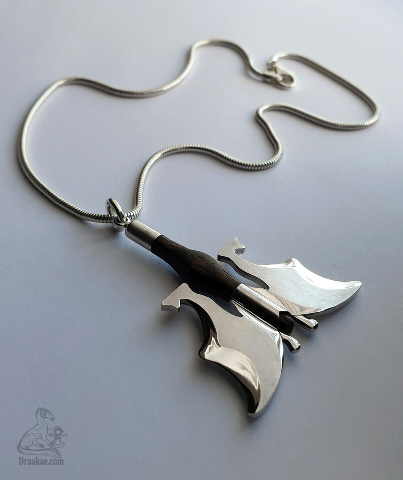 925 silver, hardwood