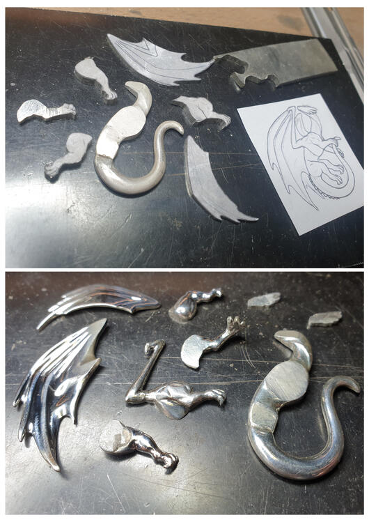 WIP dragon pendant